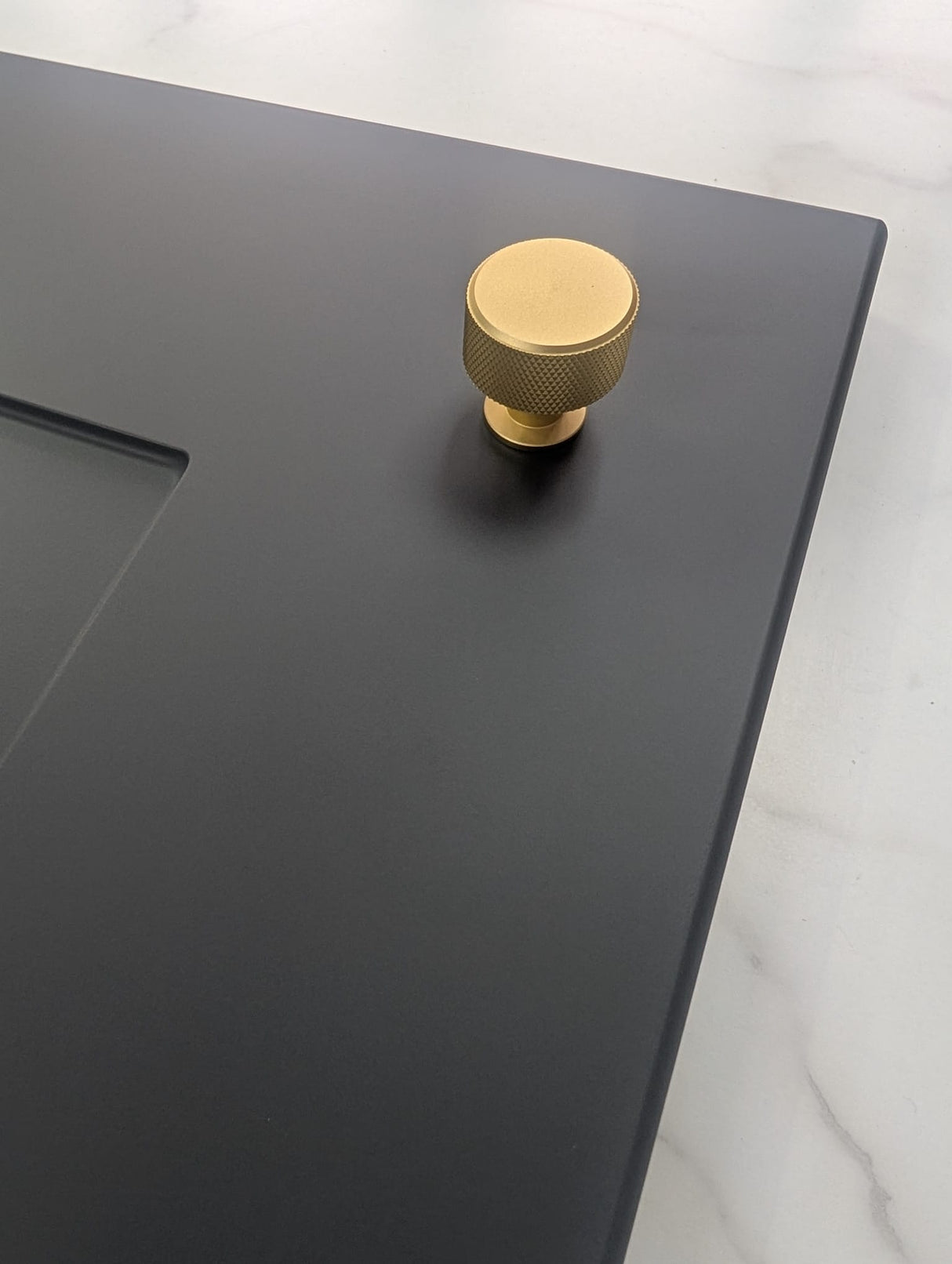 Ellis Knurled Post Knob Kitchen/Bedroom Door Knob Satin Brass