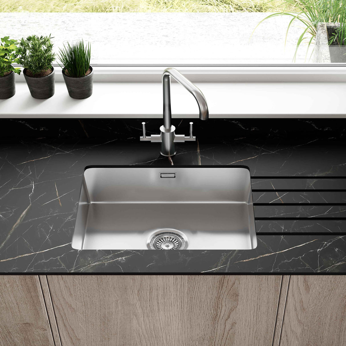 Wilsonart Zenith Don Tello Marble Compact Laminate Kitchen Worktops (Black Core)