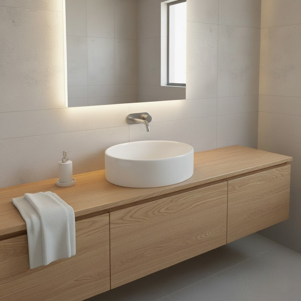 Astini Rrmini 400 Gloss White Round Countertop Basin