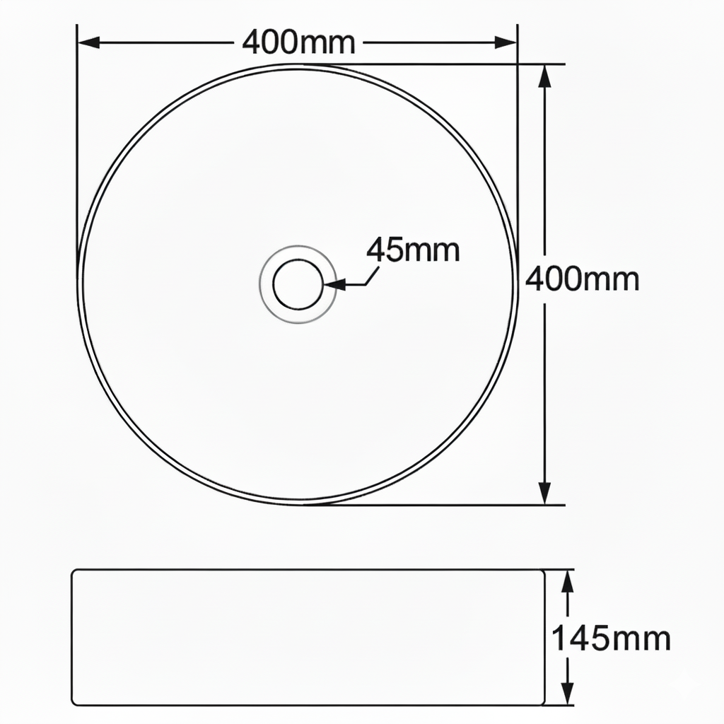 Astini Orca 400 Black/White Round Countertop Basin