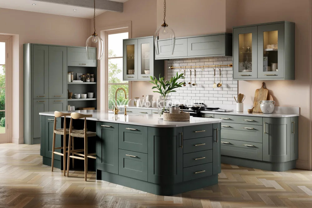 Boston Supermatt Shaker Reed green- Replacement Kitchen Doors SAMPLE PRODUCTS
