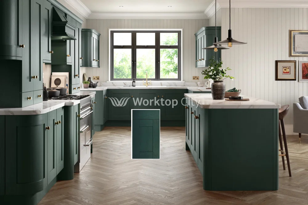 Buckingham Wood Grain Shaker Fir Green- Replacement Kitchen Doors SAMPLE PRODUCTS