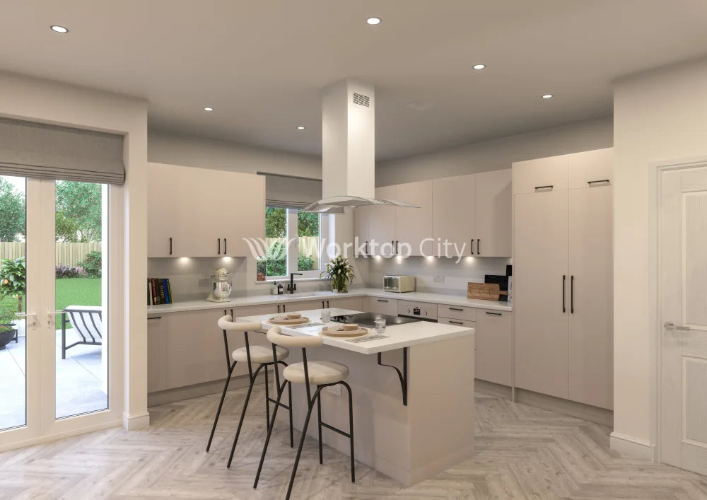 Fenton Painted (Laser Edged) Slab Cashmere- Replacement Kitchen Doors SAMPLE PRODUCTS