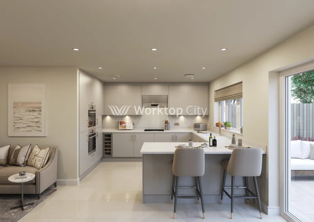 Fenton Painted (Laser Edged) Slab Dove Grey- Replacement Kitchen Doors SAMPLE PRODUCTS