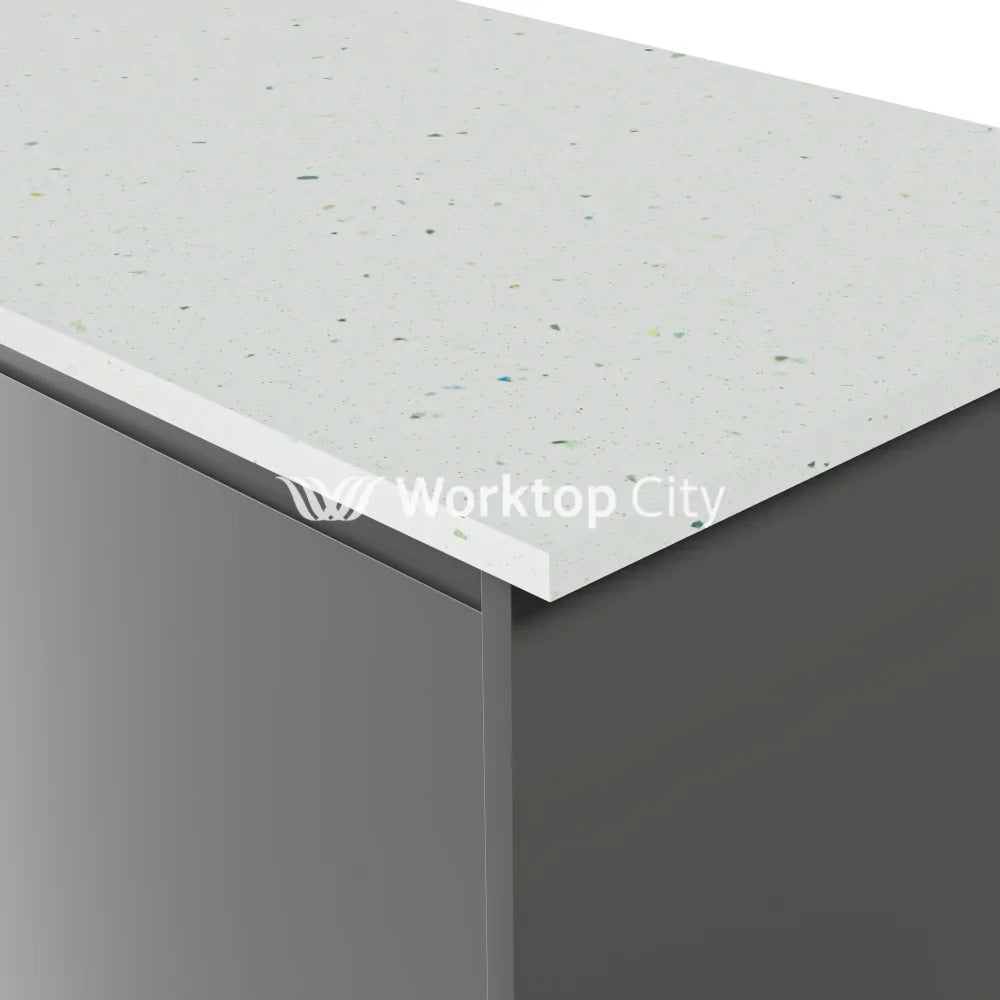 Formica Originals PP7680 Platinum White 22mm Square Edge Laminate Kitchen Worktops - Platinum Etchings Finish