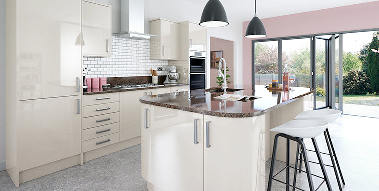 Vogue Slab Cashmere Gloss- Replacement Kitchen Drawer Fronts/Oven Filler Panel (110mm High)