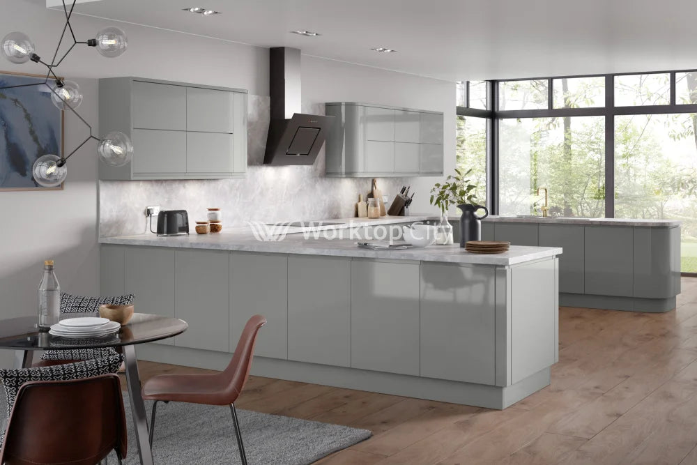 Larissa Handle Less Dust Grey Gloss J Pull- Replacement Kitchen Doors SAMPLE PRODUCTS