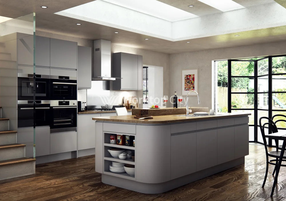 Larissa Handle Less Dust Grey Matt J Pull- Replacement Kitchen Doors SAMPLE PRODUCTS