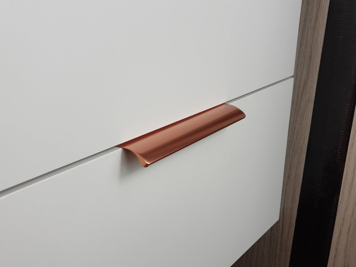 Rose Gold Aluminium Cabinet Handle β Modern Cupboard, Drawer & Door Pull (Pack of 10)