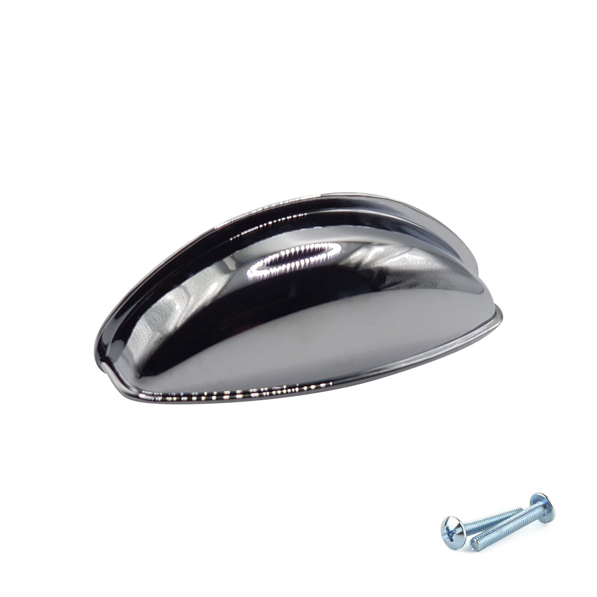 M4TEC Polished Chrome Cup Handle – 79mm Cabinet Drawer Pull, Zinc Cupboard Handle (VG3 Series)