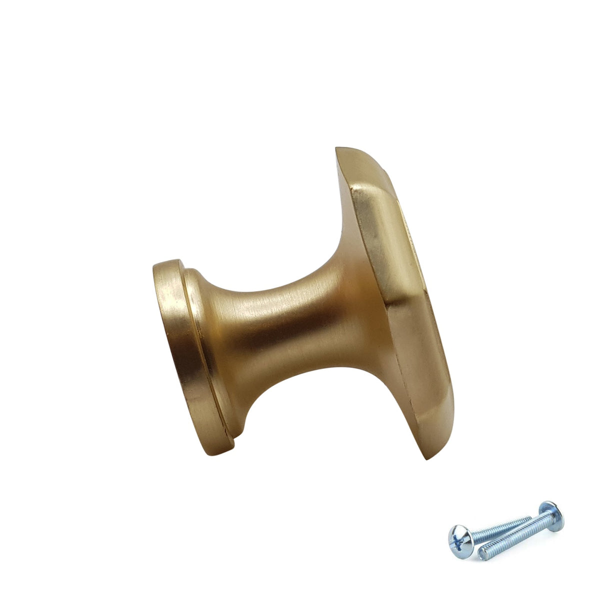 M4TEC Brushed Brass Octagonal Cabinet Knob – 30mm Drawer & Cupboard Door Handle VF7 Series