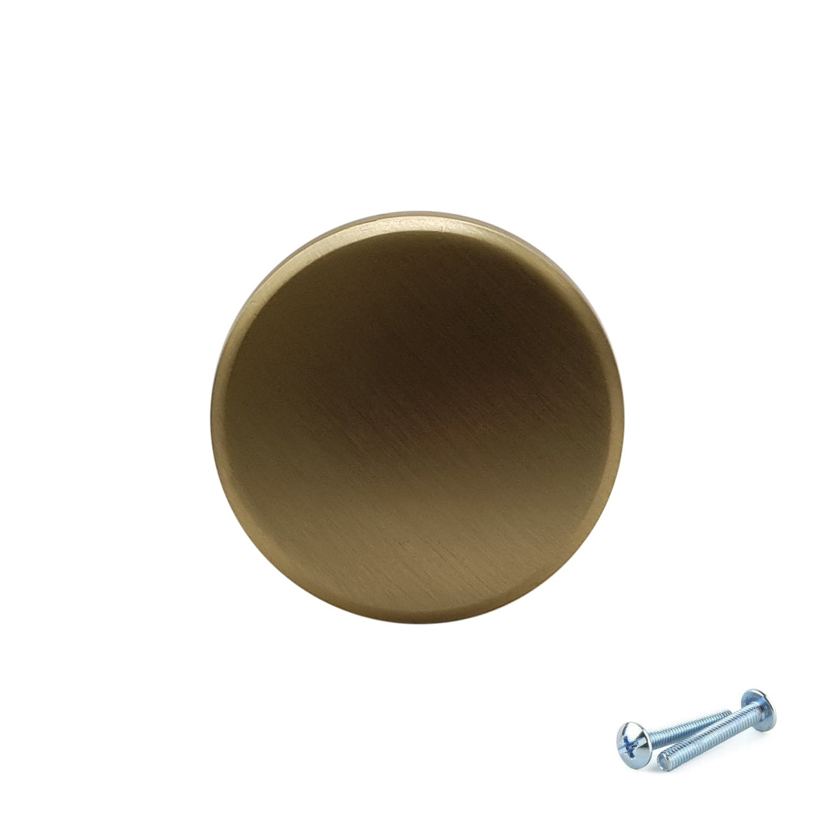 M4TEC Brushed Brass Cabinet Knob – 28mm Drawer & Cupboard Door Handle VF8 Series