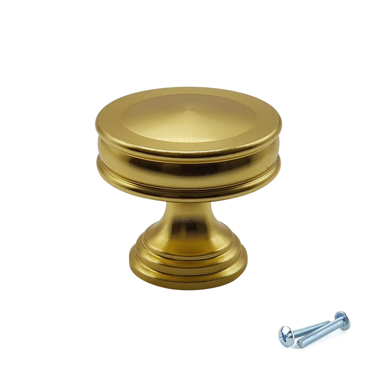 M4TEC Brushed Brass Knob Handles – VG7 Series – 30mm (Pack of 10)