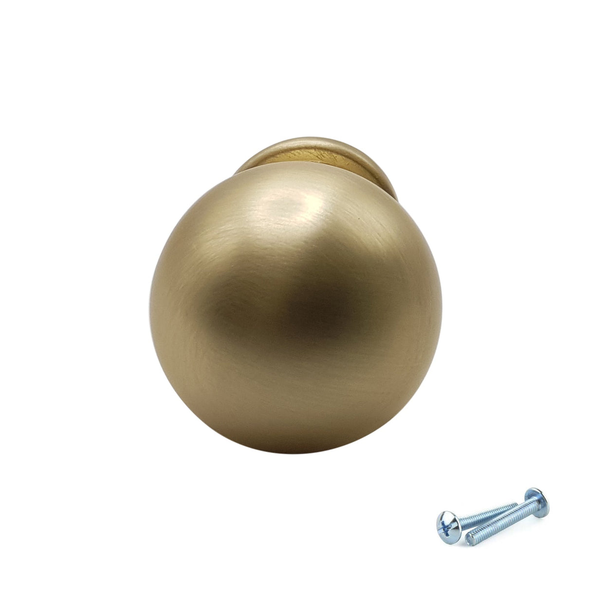 M4TEC Brushed Brass Round Knob Handle – VG9 Series (25mm Cabinet, Drawer & Cupboard Knob)