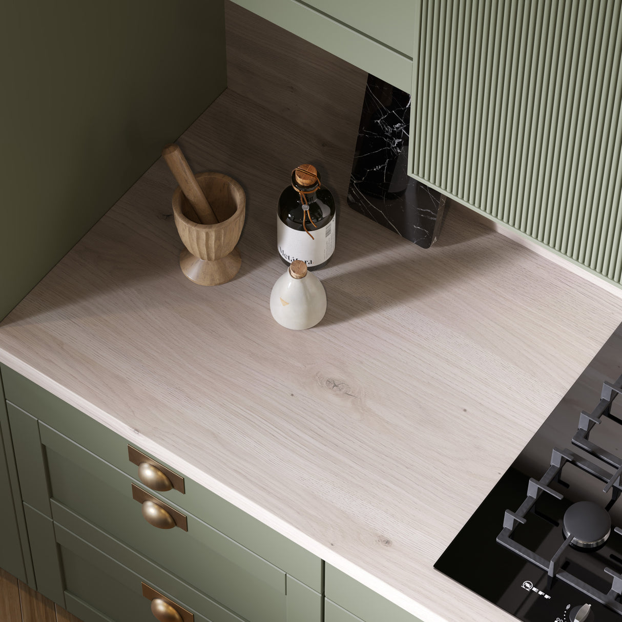 Bushboard Omega Modern Lanthwaite Oak Kitchen Worktops Timber Finish