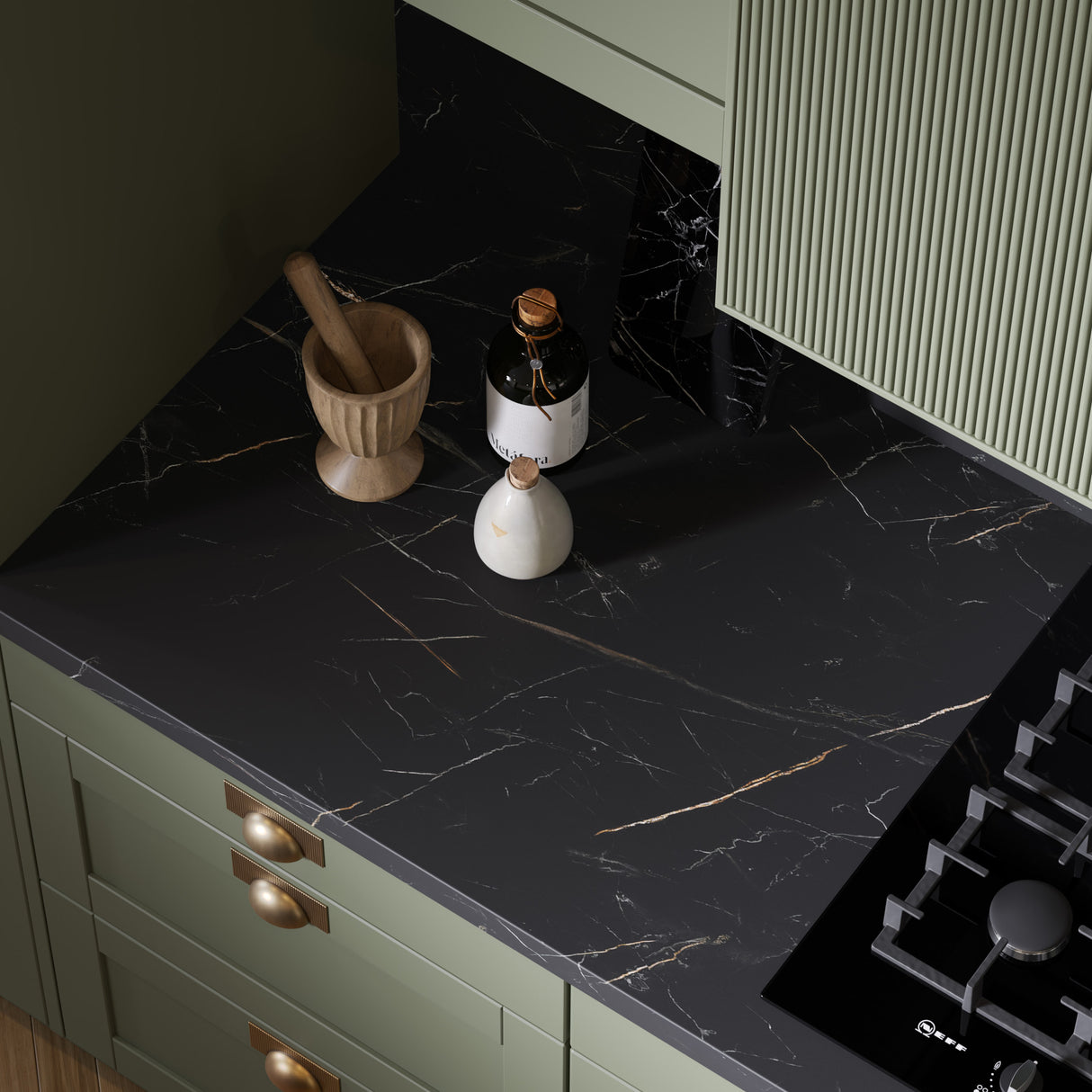 Bushboard Omega Modern Laurent Marble Kitchen Worktops Matt Finish