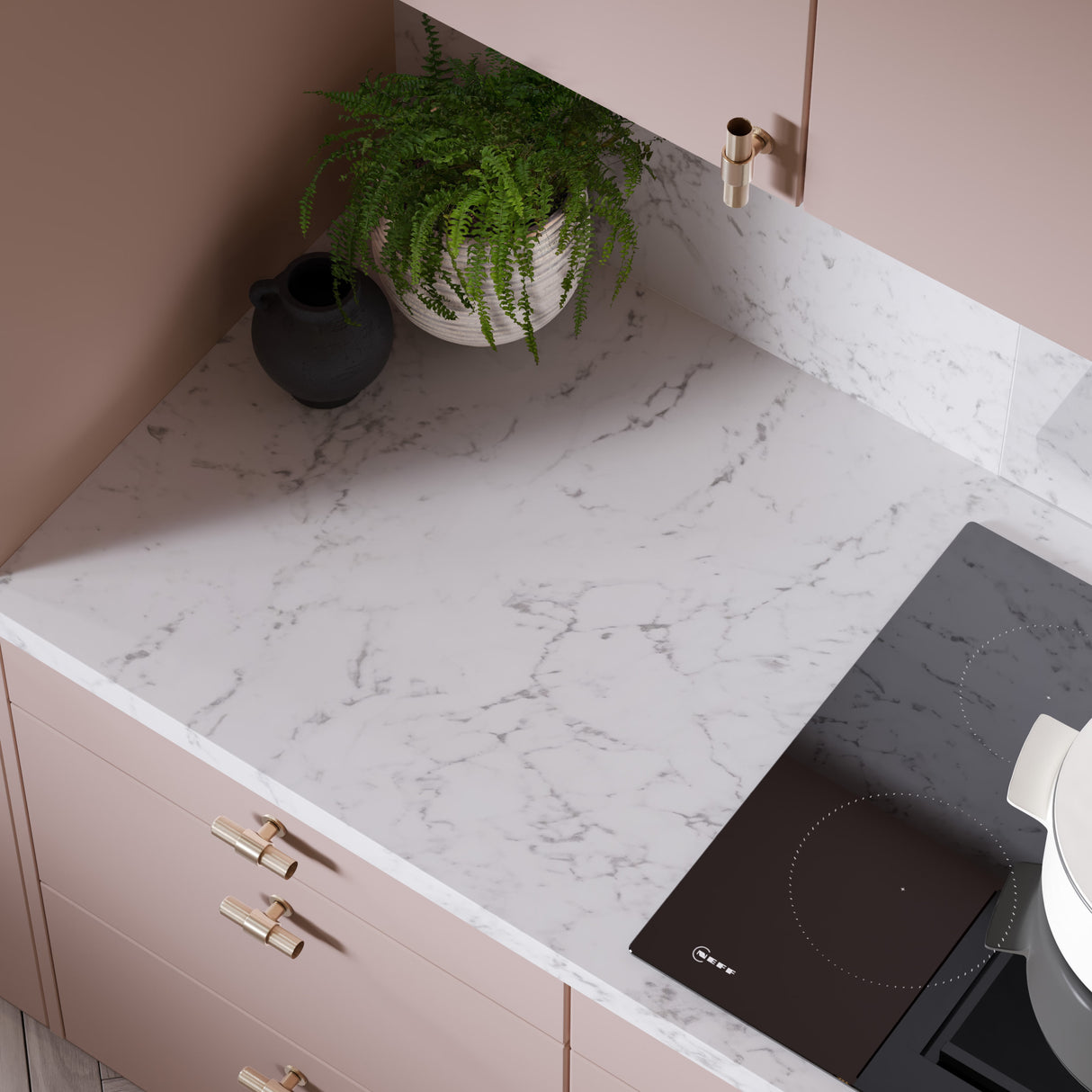 Bushboard Omega Modern Tuscany Marble Kitchen Worktops Velvet Finish