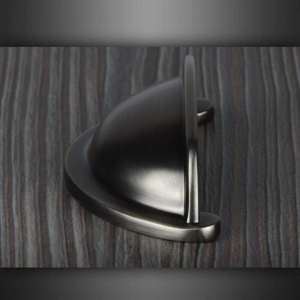 M4TEC Dalmally D7 Pewter Cup Drawer Pull Handle – Traditional Cabinet & Cupboard Shell Handle (76mm Centres)