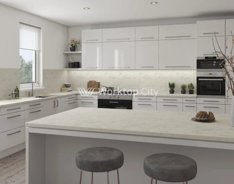 Senses Laminate Kitchen Worktops Athenian Marble Round (Postformed) Edge Matte Finish