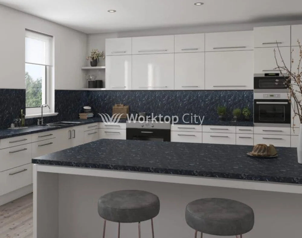 Senses Laminate Kitchen Worktops Black Granite Round (Postformed) Edge Dogal Matt Finish