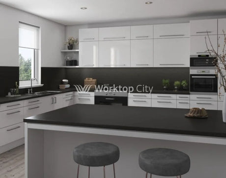 Senses Laminate Kitchen Worktops Black Rock Round (Postformed) Edge Rock Matt Finish