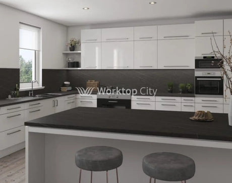Senses Laminate Kitchen Worktops Pietra Grey Marble Round (Postformed) Edge Matte Finish