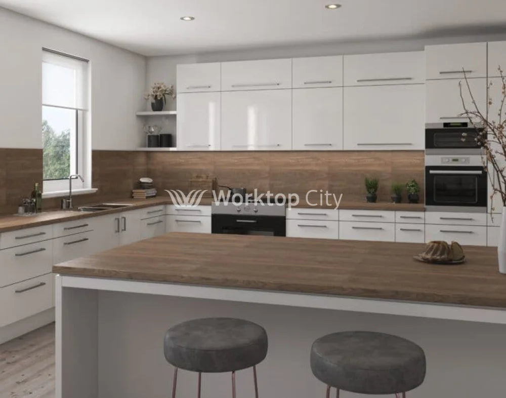 Senses Laminate Kitchen Worktops Sherwood Dark Oak Round (Postformed) Edge Kavir Matt Finish
