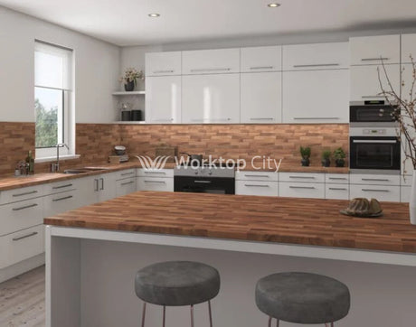 Senses Laminate Kitchen Worktops Walnut Butcher Block Round (Postformed) Edge Dogal Matt Finish