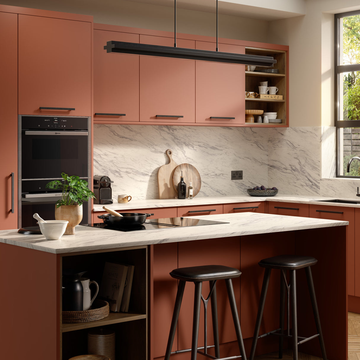 Wilsonart Sleek Calcutta Marble Kitchen Worktops Matt Finish