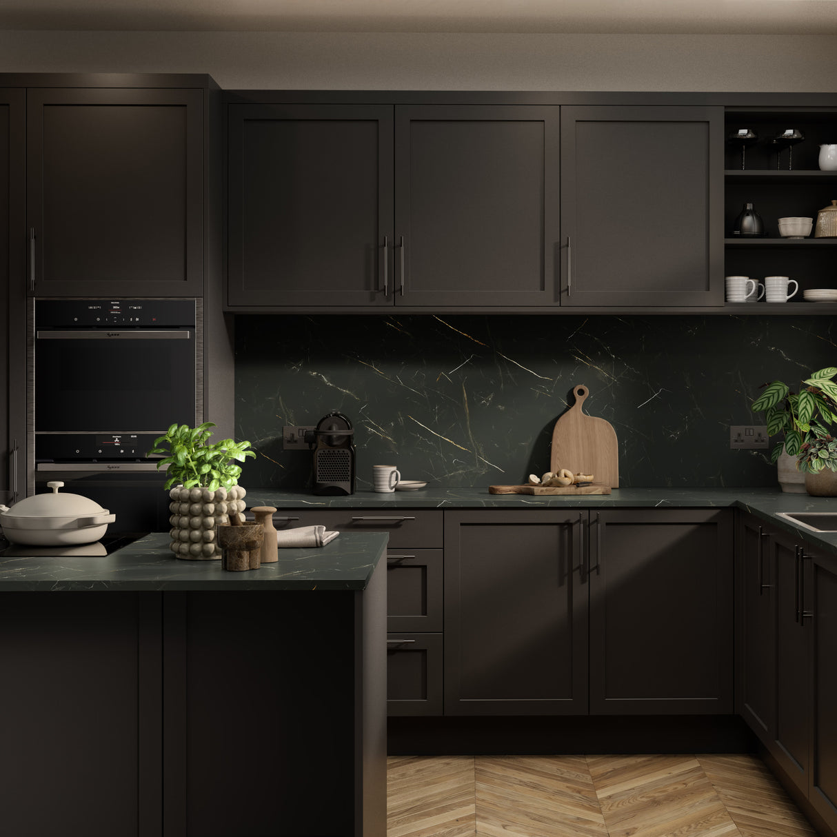 Bushboard Omega Sleek Laurent Marble Kitchen Worktops Matt Finish