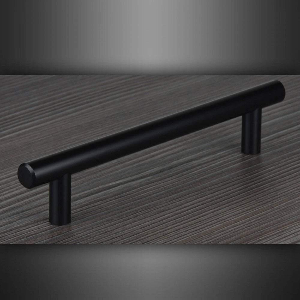 M4TEC Ballater D5 Black T-Bar Handle β Modern Cabinet, Cupboard & Door Handle (128mm Centres)