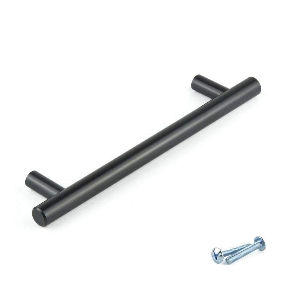 M4TEC Ballater D5 Black T-Bar Handle β Modern Cabinet, Cupboard & Door Handle (128mm Centres)