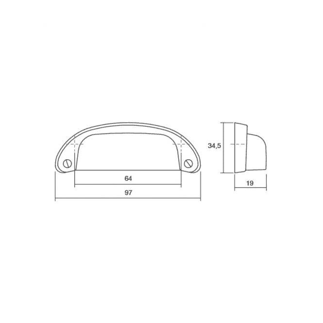 Viefe Antique Copper Cup Pull Cabinet Handle VC8