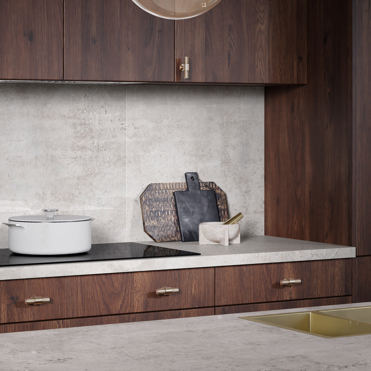 Bushboard Omega Modern Cement Laminate Kitchen Worktops Stone Finish