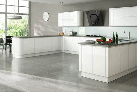 Larissa Handle Less White Gloss J Pull- Replacement Kitchen Door/Drawer Front (283mm High)