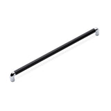 LANY KNURLED D Handle Kitchen/Bedroom Door Handle Black / Chrome (Various Sizes)