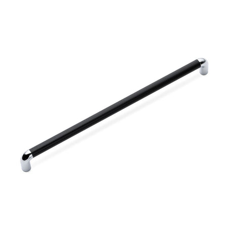 LANY KNURLED D Handle Kitchen/Bedroom Door Handle Black / Chrome (Various Sizes)