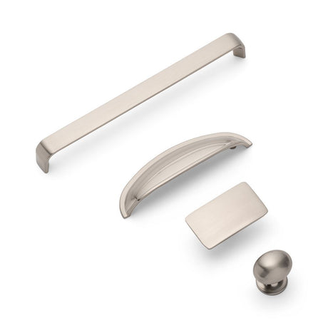 Camden Oval Knob Kitchen/Bedroom Door Handle Brushed Nickel