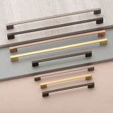 SLIM SQUARE D Handle Kitchen/Bedroom Door Handle Satin Brass