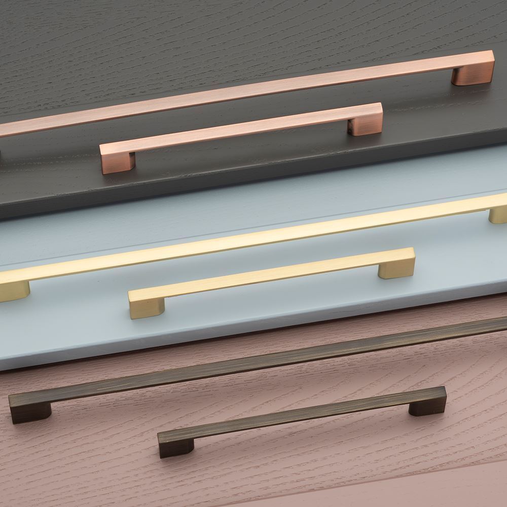 SLIM SQUARE D Handle Kitchen/Bedroom Door Handle Antique Copper