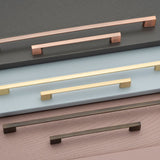 SLIM SQUARE D Handle Kitchen/Bedroom Door Handle Brushed Nickel