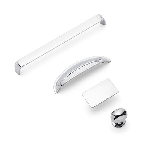 Camden Rectangular Knob Kitchen/Bedroom Door Handle Chrome