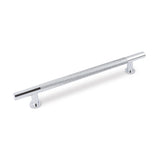FENDER KNURLED T Bar Handle Kitchen/Bedroom Door Handle Chrome (Various Sizes)