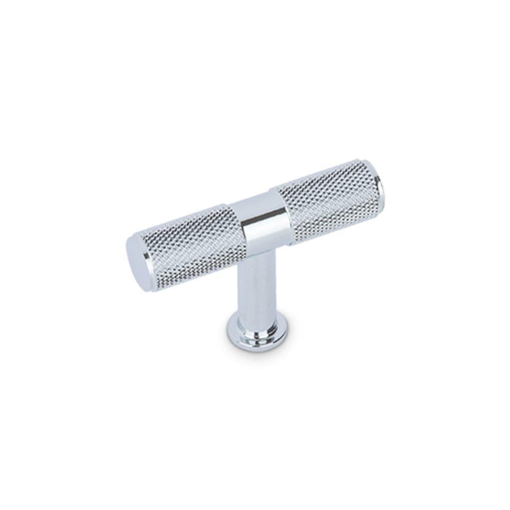 FENDER KNURLED T Knob Kitchen/Bedroom Door Handle Chrome