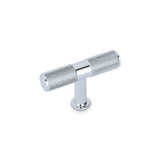 FENDER KNURLED T Knob Kitchen/Bedroom Door Handle Chrome