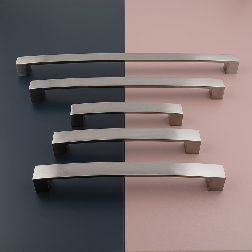 Block Bar D Handle Kitchen/Bedroom Door Handle Brushed Nickel