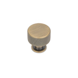 FENDER KNURLED Round Post Knob Kitchen/Bedroom Door Handle Antique Brass