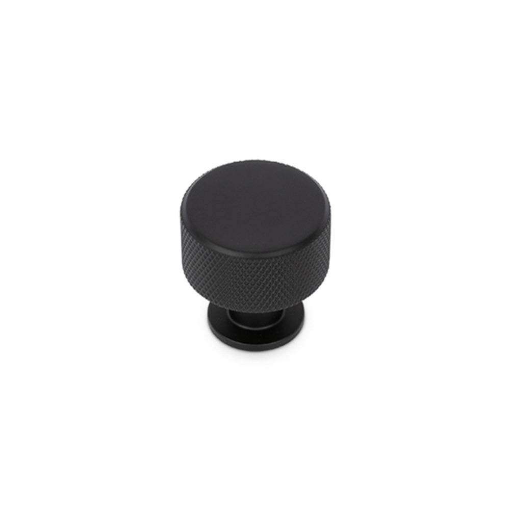 FENDER KNURLED Round Post Knob Kitchen/Bedroom Door Handle Matt Black