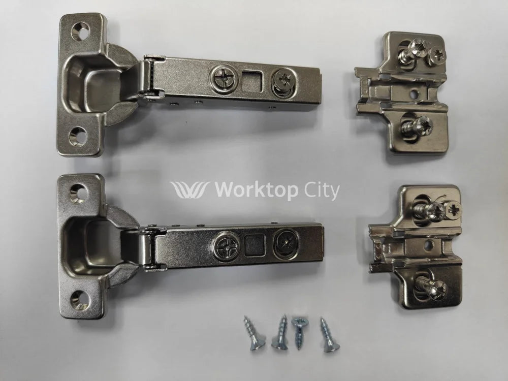 1 Pair 110 Degree Full Overlay Soft Close Kitchen Cabinet Door Hinges Adjustable Inc Backplates + Sc