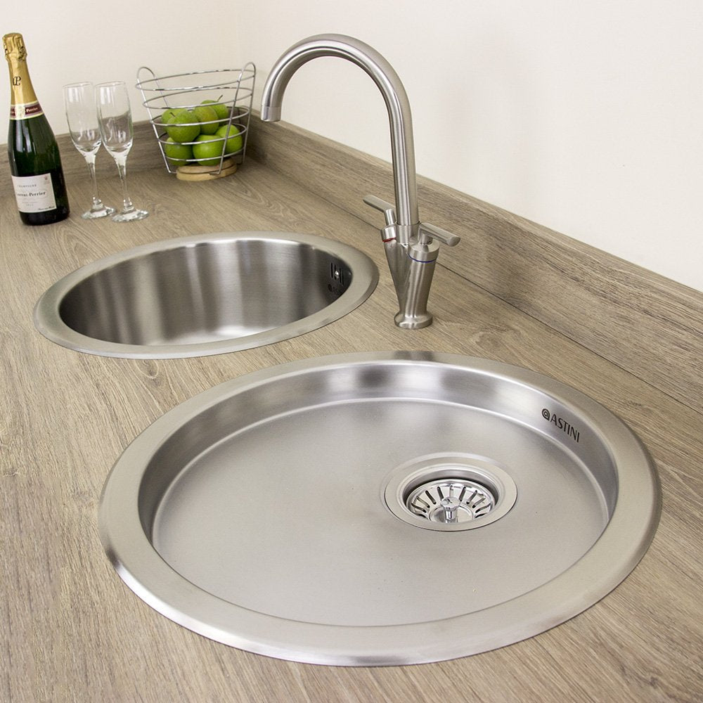 Astini Supra 1.0 Bowl Brushed Stainless Steel Kitchen Sink, Drainer & Waste
